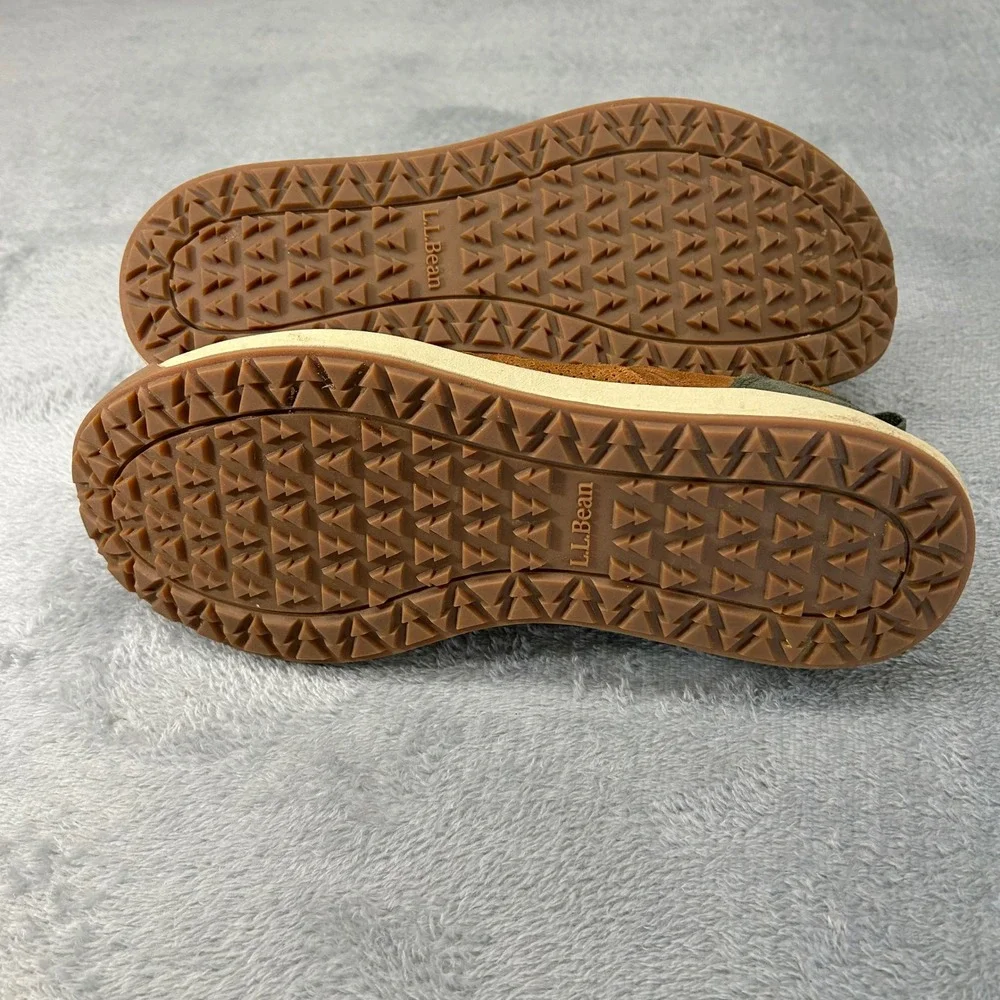 L.L. Bean Chestnut Suede Sneakers with Olive Details